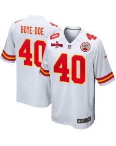 Ekow Boye-Doe 40 Kansas City Chiefs AFC Champions Patch Game Men Jersey – White