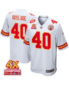 Ekow Boye-Doe 40 Kansas City Chiefs Super Bowl LVIII Champions 4X Game Men Jersey – White