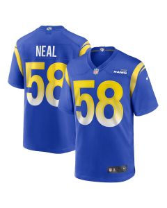 Eli Neal 58 Los Angeles Rams Game Men Jersey – Royal