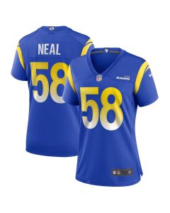 Eli Neal 58 Los Angeles Rams Women’s Game Jersey – Royal