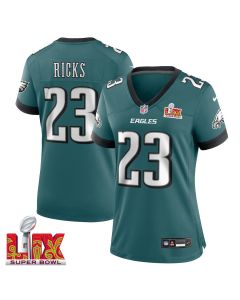 Eli Ricks #23 Philadelphia Eagles Super Bowl LIX Women’s Jersey – Midnight Green