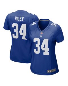 Elijah Riley 34 New York Giants Women’s Game Jersey – Royal