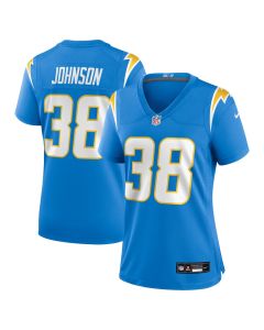 Emany Johnson 38 Los Angeles Chargers Women’s Team Game Jersey – Powder Blue
