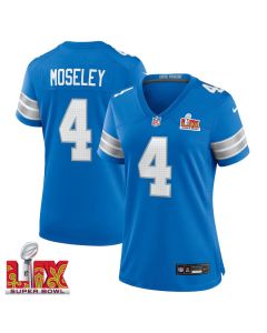 Emmanuel Moseley #4 Detroit Lions Super Bowl LIX Women’s Jersey – Blue