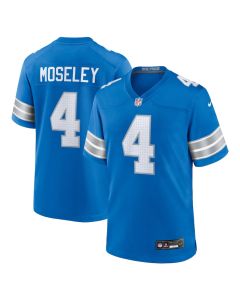 Emmanuel Moseley 4 Detroit Lions Team Game Men Jersey – Blue