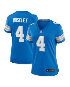Emmanuel Moseley 4 Detroit Lions Women’s Team Game Jersey – Blue