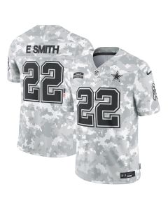 Emmitt Smith 22 Dallas Cowboys 2024 Salute to Service Retired Player Limited Men Jersey – Arctic Camo