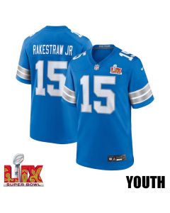 Ennis Rakestraw Jr. #15 Detroit Lions Super Bowl LIX YOUTH Jersey – Blue