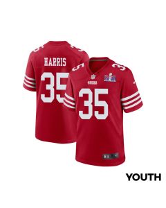 Erik Harris 35 San Francisco 49ers Super Bowl LVIII Patch Game YOUTH Jersey – Scarlet