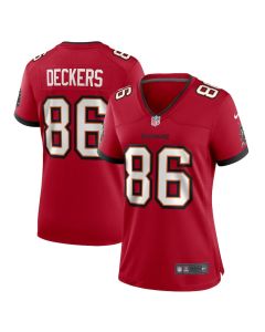 Evan Deckers 86 Tampa Bay Buccaneers Women’s Game Jersey – Red