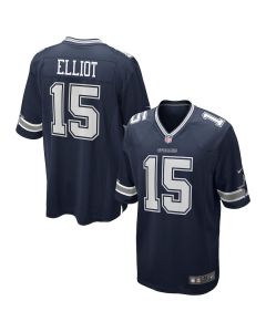 Ezekiel Elliott 15 Dallas Cowboys Team Game Men Jersey – Navy