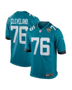 Ezra Cleveland 76 Jacksonville Jaguars Game Men Jersey – Teal