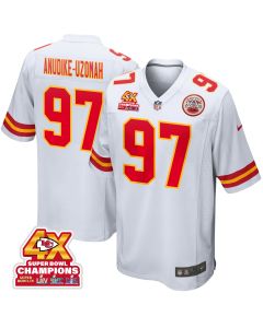 Felix Anudike-Uzomah 97 Kansas City Chiefs Super Bowl LVIII Champions 4X Game Men Jersey – White