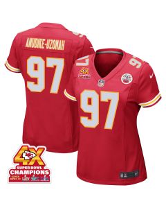 Felix Anudike-Uzomah 97 Kansas City Chiefs Super Bowl LVIII Champions 4X Game Women Jersey – Red