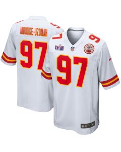 Felix Anudike-Uzomah 97 Kansas City Chiefs Super Bowl LVIII Patch Game Men Jersey – White