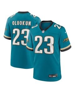 Foye Oluokun 23 Jacksonville Jaguars Prowler Throwback Player Game Men Jersey – Teal