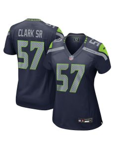 Frank Clark 57 Seattle Seahawks Game Women Jersey – College Navy