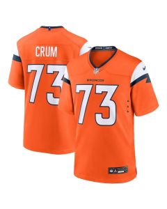 Frank Crum 73 Denver Broncos Team Game Men Jersey – Orange