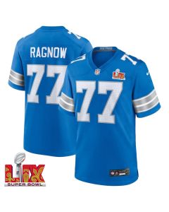 Frank Ragnow #77 Detroit Lions Super Bowl LIX Jersey – Men’s – Blue