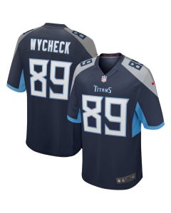 Frank Wycheck 89 Tennessee Titans Men Game Retired Jersey – Navy