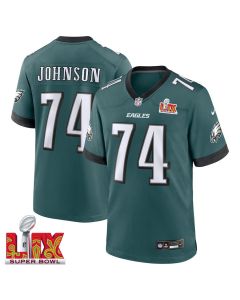 Fred Johnson #74 Philadelphia Eagles Super Bowl LIX Jersey – Men’s – Midnight Green