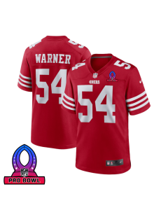 Fred Warner 54 San Francisco 49ers 2025 Pro Bowl Patch Game Men Jersey – Scarlet
