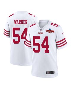 Fred Warner 54 San Francisco 49ers NFC Champions Patch Game Men Jersey – White