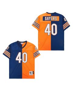 Gale Sayers 40 Chicago Bears Two-Toned Retro Throwback Men Jersey – Orange/Navy