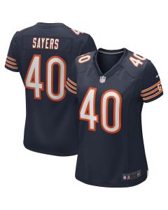 Gale Sayers 40 Chicago Bears Women Game Retired Jersey – Navy