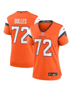 Garett Bolles 72 Denver Broncos Women Team Game Jersey – Orange