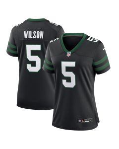 Garrett Wilson 5 New York Jets Alternate Game Women Jersey – Legacy Black