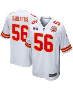 George Karlaftis 56 Kansas City Chiefs Super Bowl LVIII Patch Game Men Jersey – White