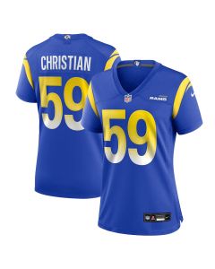 Geron Christian 59 Los Angeles Rams Women’s Team Game Jersey – Royal