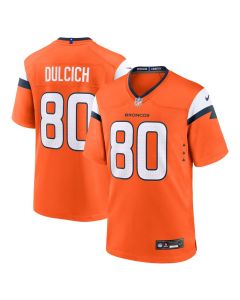 Greg Dulcich 80 Denver Broncos Team Game Men Jersey – Orange