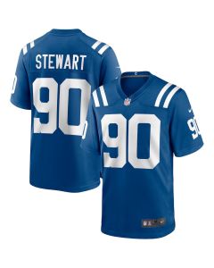 Grover Stewart 90 Indianapolis Colts Men Game Jersey – Royal