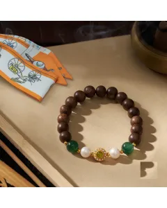 Handcrafted Natural Agarwood Bracelet for Spiritual Souls – Calming Energy for Daily Wear, Meditation – Mixed – Main View