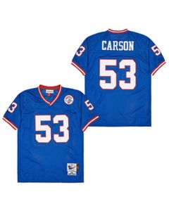 Harry Carson 53 New York Giants Spider Lockhart 43 Patch Throwback Men Jersey – Blue