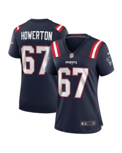 Hayden Howerton 67 New England Patriots Women Home Game Jersey – Navy
