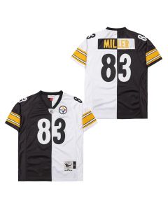 Heath Miller 83 Pittsburgh Steelers Two-Toned Retro Throwback Men Jersey – Black/White