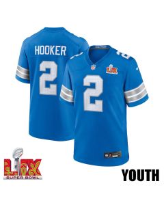 Hendon Hooker #2 Detroit Lions Super Bowl LIX YOUTH Jersey – Blue