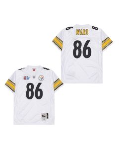 Hines Ward 86 Pittsburgh Steelers Super Bowl XL Retro Throwback Men Jersey – White