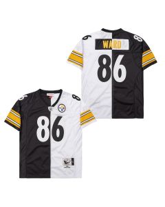 Hines Ward 86 Pittsburgh Steelers Two-Toned Retro Throwback Men Jersey – Black/White