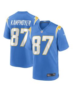 Hunter Kampmoyer 87 Los Angeles Chargers Team Game Men Jersey – Powder Blue