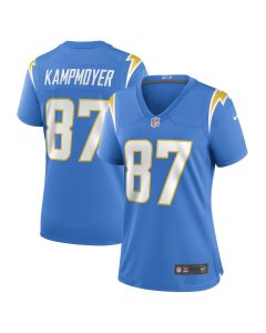 Hunter Kampmoyer 87 Los Angeles Chargers Women Game Jersey – Powder Blue