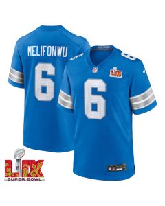 Ifeatu Melifonwu #6 Detroit Lions Super Bowl LIX Jersey – Men’s – Blue