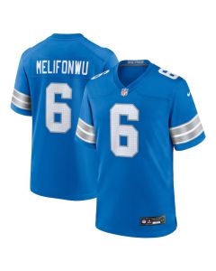 Ifeatu Melifonwu 6 Detroit Lions Team Game Men Jersey – Blue