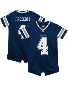 Infant Dallas Cowboys Dak Prescott Navy Game Jersey Romper