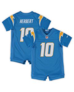 Infant Los Angeles Chargers Justin Herbert Powder Blue Game Romper Jersey