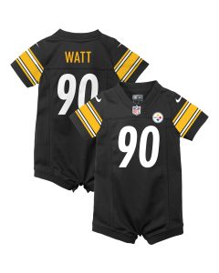 Infant Pittsburgh Steelers T.J. Watt Black Game Romper Jersey