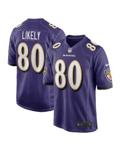 Isaiah Likely 80 Baltimore Ravens Team Game Men Jersey – Purple